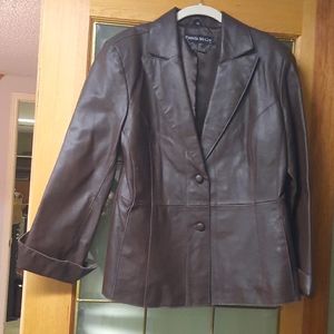 Brown Pamela McCoy Leather Jacket - Large